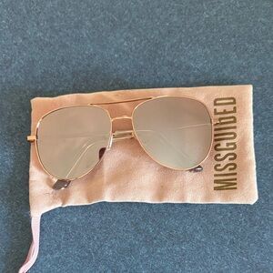 Missguided Rose Gold Aviator Sunglasses